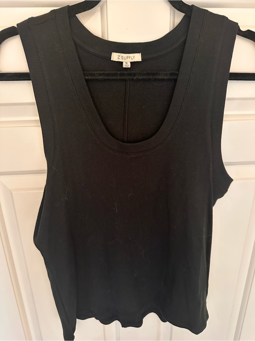Z Supply Black Ribbed Scoop Tank